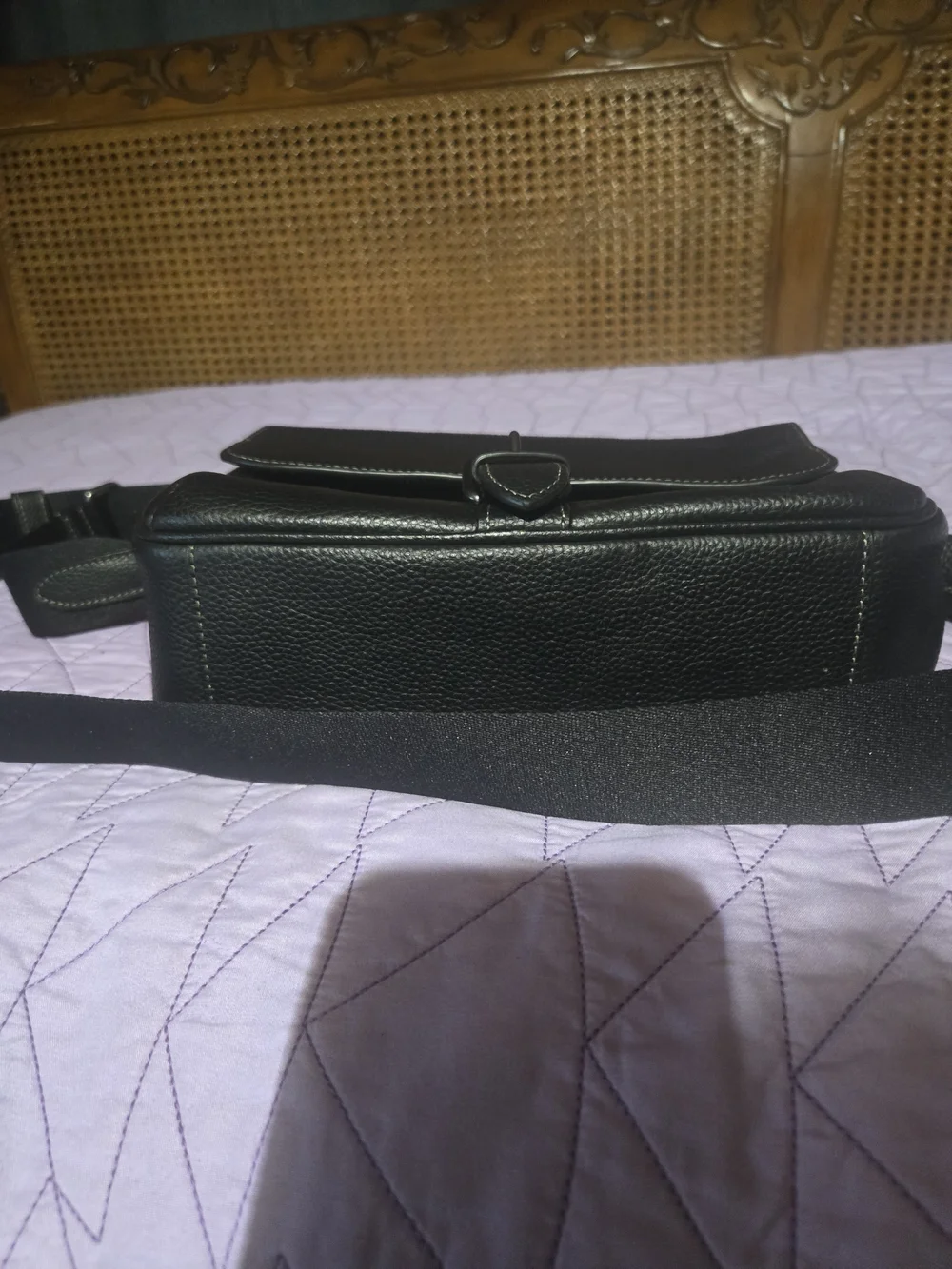 Coach Black Pebbled Leather Crossbody Messenger